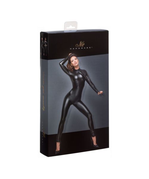 Комбінезон Noir Handmade F162 Powerwetlook overall with leash and two-way zipper, M, мокрий ефект