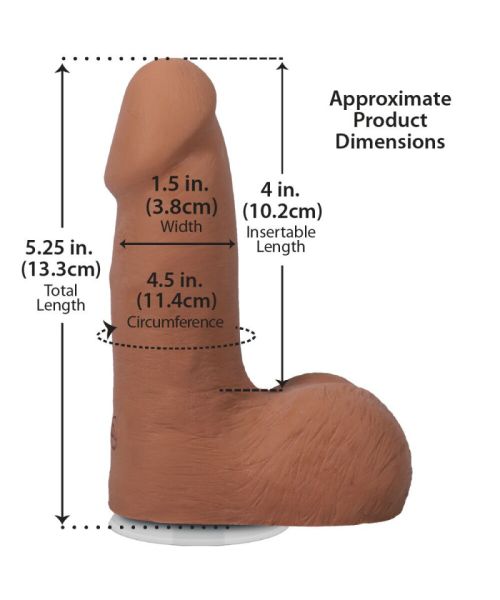 Фалоімітатор Doc Johnson The Realistic Cock ULTRASKYN - 5 Inch with Balls Caramel