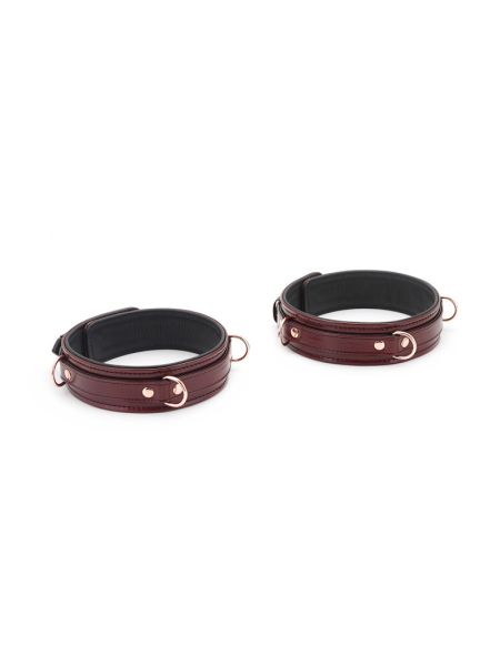 Фіксатори для стегон Liebe Seele Wine Red Thigh Cuffs L Size, натуральна шкіра