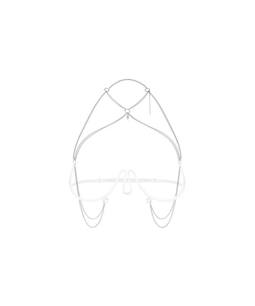 Прикраса на тіло Obsessive Lustique White harness bra S/M/L