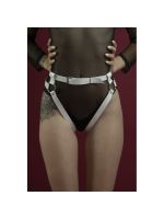 Гартери Feral Feelings - Belt Briefs, трусики, натуральна шкіра, колір білий