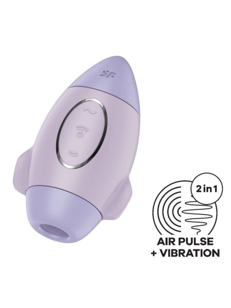 Вакуумний стимулятор з вібрацією Satisfyer Mission Control Violet, 2 незалежні мотори