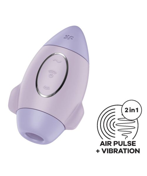 Вакуумний стимулятор з вібрацією Satisfyer Mission Control Violet, 2 незалежні мотори