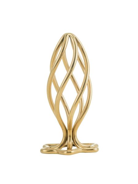Металева анальна пробка LOCKINK SEVANDA Hollow Spiral Golden, S, золотиста, діаметр 2,6 см