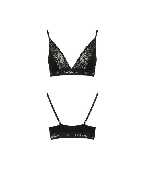 Еластичний топ з мереживом Passion PS001 TOP S, black
