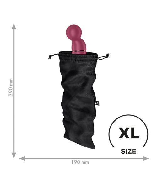 Мішечок для секс-іграшок Satisfyer Treasure Bag XL, чорний, на шнурку