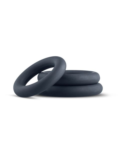 Набір ерекційних кілець Boners 3-Piece Cock Ring Set – Grey, 3; 3,3 та 4,4 см