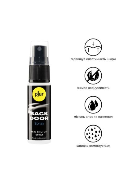 Розслаблювальний анальний спрей pjur BACK DOOR spray 20 мл, з пантенолом та алое, концентрований