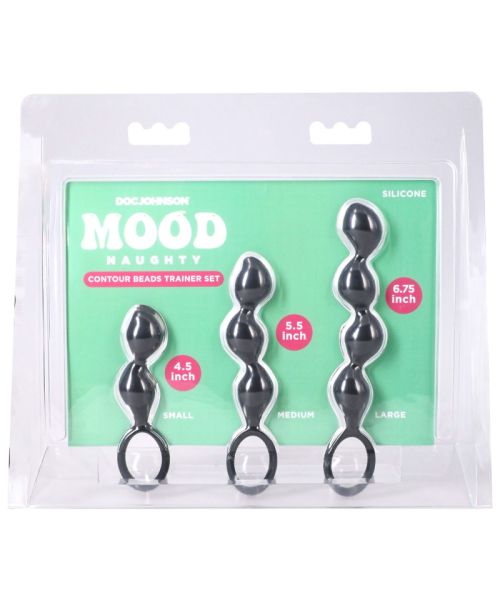 Набір анальних іграшок Doc Johnson Mood Naughty Contour Beads Trainer Set