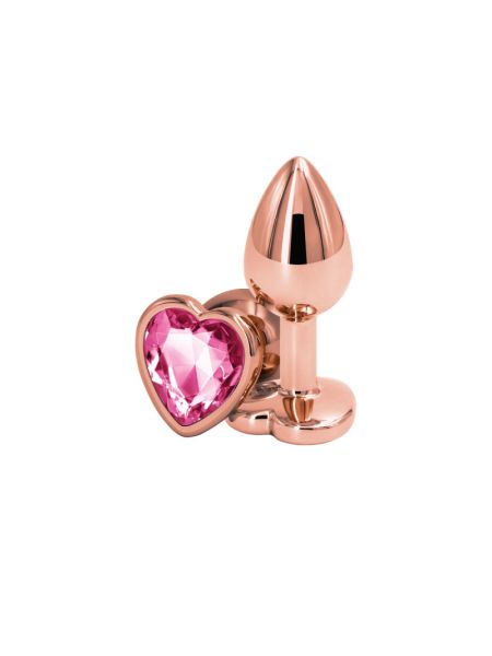 Анальна пробка NS Novelties Rear Assets - Rose Gold Heart - Small - Pink