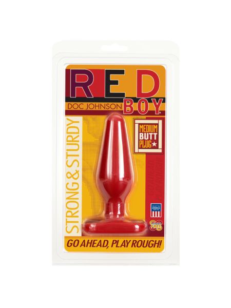 Анальна пробка Doc Johnson Red Boy - Medium 5.5 Inch, макс. діаметр 4 см