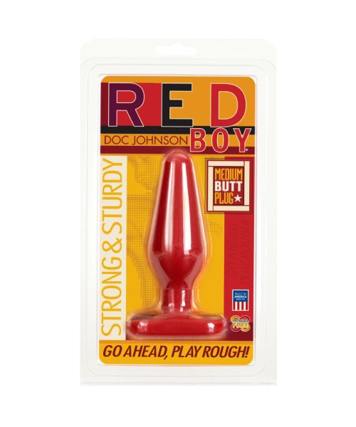 Анальна пробка Doc Johnson Red Boy - Medium 5.5 Inch, макс. діаметр 4 см