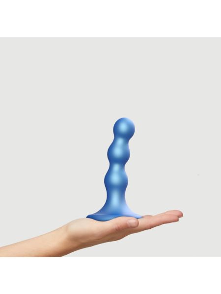 Насадка для страпона Strap-On-Me Dildo Plug Balls Blue Metallic S