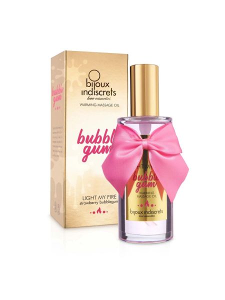 Розігрівальна олія Bijoux Indiscrets Light my Fire – Strawberry Bubblegum (100 мл)