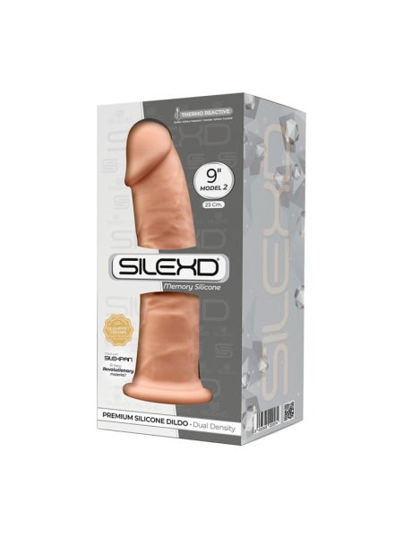 Фалоімітатор SilexD Oscar Flesh (MODEL 2 size 9in), двошаровий, силікон + Silexpan, діаметр 5,4см