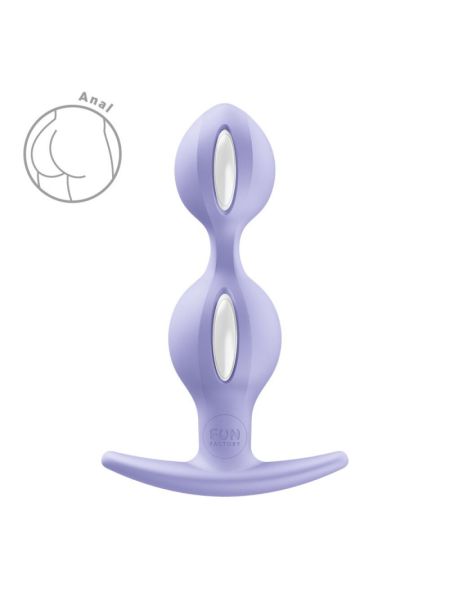 Анальні кульки Fun Factory B BALLS DUO Purple, ефект вібрації, діаметр 3,2 та 3,6 см