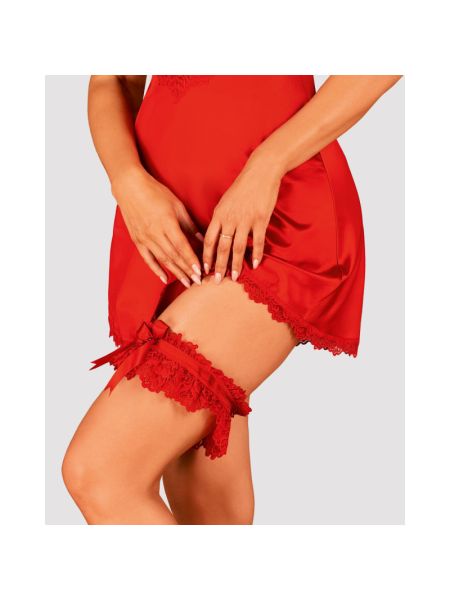 Ажурна підв’язка Obsessive Amor Cherris garter, red