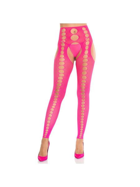 Колготки Leg Avenue Seamless Opaque Footless Suspender Hose One Size Neon Pink