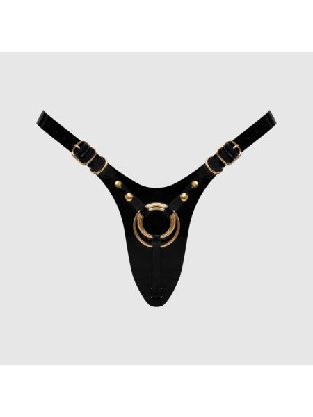 Трусики для страпона Strap-On-Me Leatherette Harness Fabulous - One Size - Black Glossy