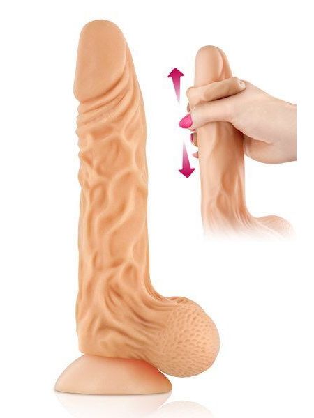 Фалоімітатор із рухомою крайньою плоттю Real Body — Real Max, діаметр 4,3 см, TPE
