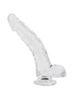 Прозорий фалоімітатор Alive Jelly Dildo Stallion, ТПЕ, присоска, діаметр 3,5 см, довжина 22 см