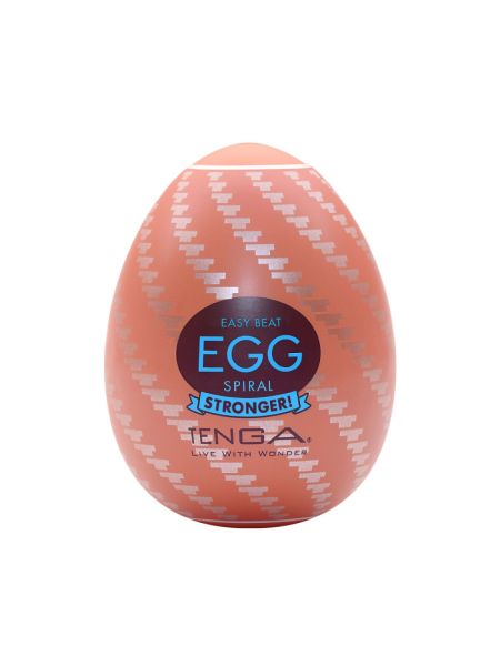 Мастурбатор-яйце Tenga Egg Spiral, щільний TPE, пробник лубриканту 5 мл
