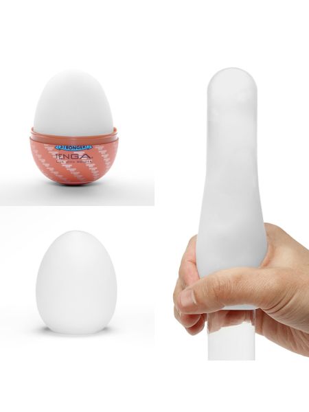 Мастурбатор-яйце Tenga Egg Spiral, щільний TPE, пробник лубриканту 5 мл