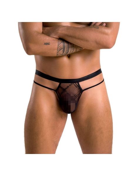 Чоловічі прозорі стринги Passion 029 THONG COLLIN L/XL Black, сітка