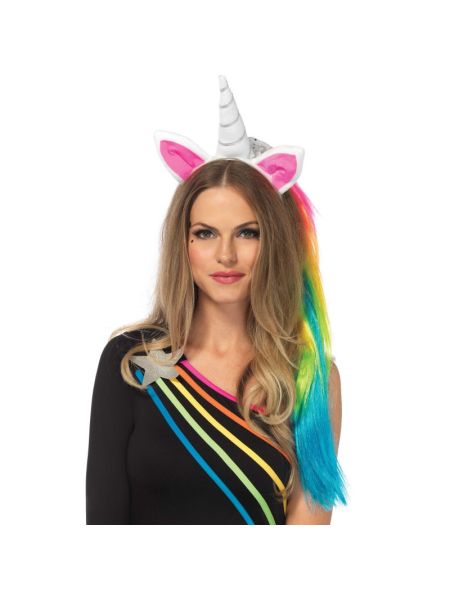Обруч ріг єдинорога Leg Avenue Magical Unicorn Headband, з райдужною гривою