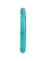 Фалоімітатор двосторонній Doc Johnson Crystal Jellies 12" Jr. Double Dong Teal