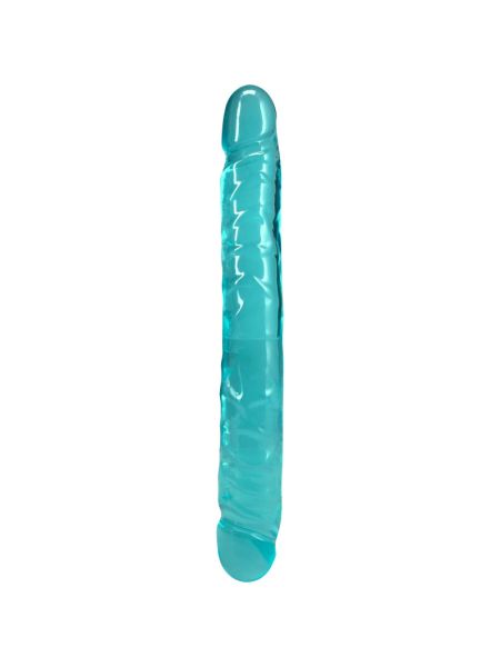 Фалоімітатор двосторонній Doc Johnson Crystal Jellies 12" Jr. Double Dong Teal
