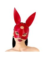 Шкіряна маска Зайчика Art of Sex - Bunny mask, колір Червоний