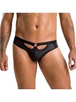 Чоловічі сліпи з вирізами Passion 041 SLIP JOE L/XL Black, екошкіра, відкриті сідниці