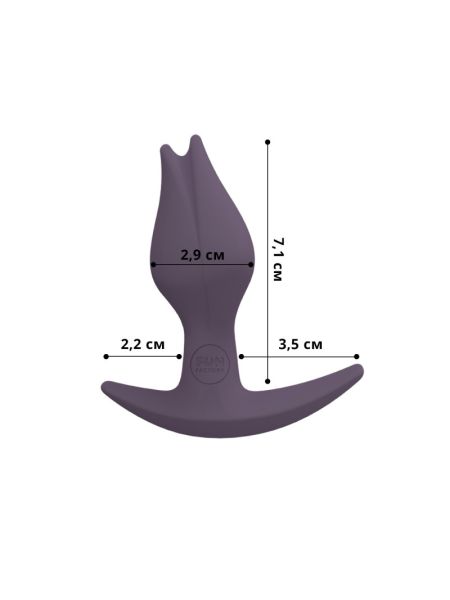 Анальна пробка Fun Factory BOOTIE FEM, фіолетова, у вигляді бутона, діаметр 2,9 см, тонкий обмежувач