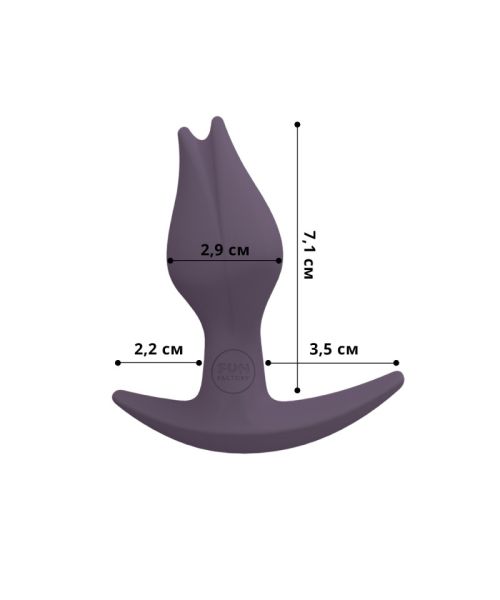 Анальна пробка Fun Factory BOOTIE FEM, фіолетова, у вигляді бутона, діаметр 2,9 см, тонкий обмежувач