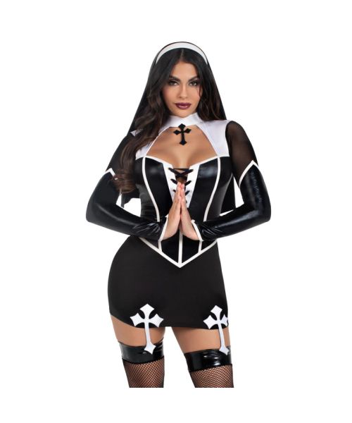 Костюм черниці Leg Avenue Holy Hottie Dress S