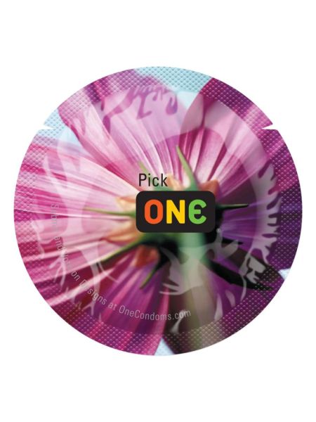Презерватив ONE Color Sensations Pick ONE, 1 шт, фіолетовий, гладенький, зі змазкою