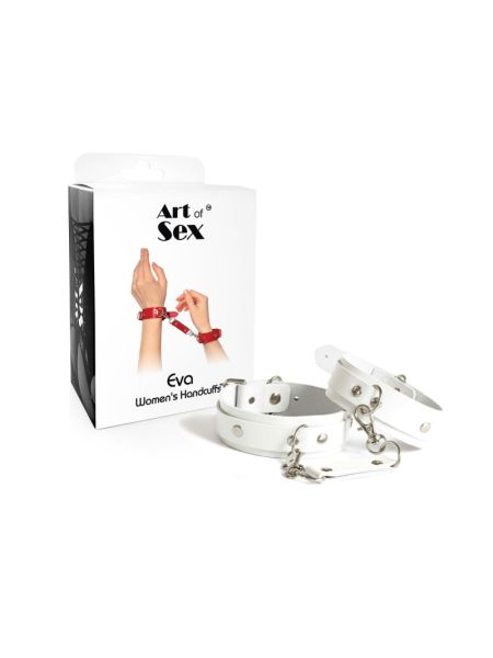Наручники із натуральної шкіри Art of Sex - Eva, колір білий