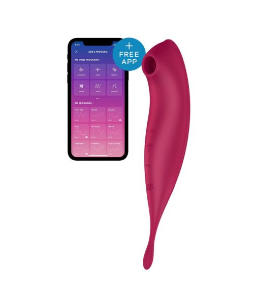 Смарт-вібратор для клітора з вакуумною стимуляцією Satisfyer Twirling Pro+ dark red