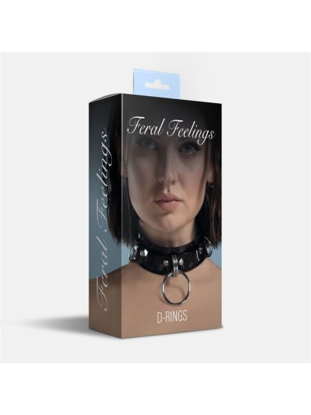 Нашийник для фіксації Feral Feelings - D-Rings Black