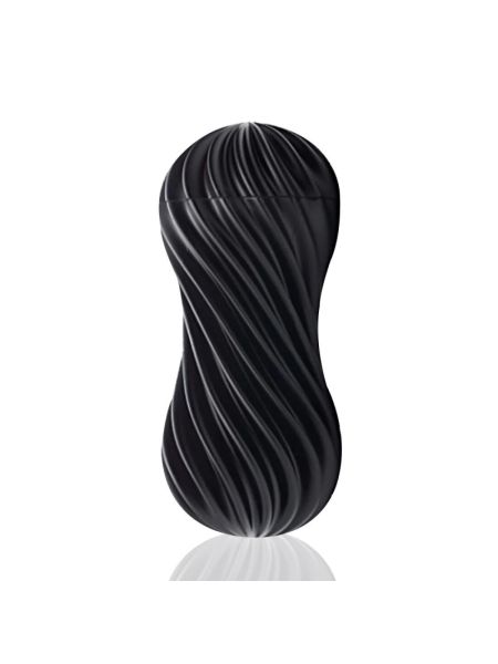 Мастурбатор Tenga Flex Rocky Black зі змінною інтенсивністю, можна скручувати