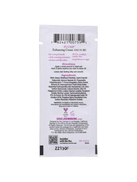 Крем для збільшення члена Doc Johnson Plump - Enhancing Cream For Men (7 г)