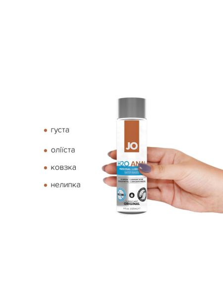 Анальна змазка JO ANAL H2O — ORIGINAL (120 мл) на водній основі, рослинний гліцерин