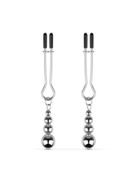 Затискачі для сосків Bedroom Fantasies: Nipple Clamps with Beaded Chain - Silver