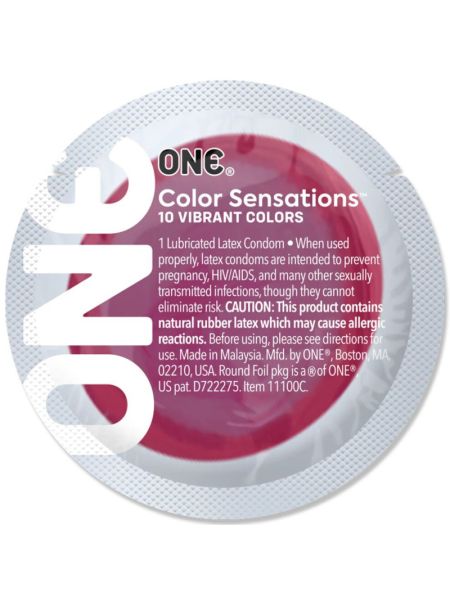 Презерватив ONE Color Sensations ONE likes it hot, 1 шт, червоний, гладенький, зі змазкою