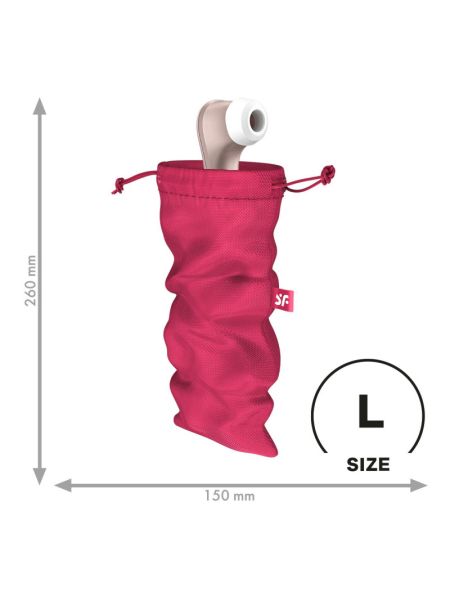 Мішечок для секс-іграшок Satisfyer Treasure Bag L, рожевий, на шнурку