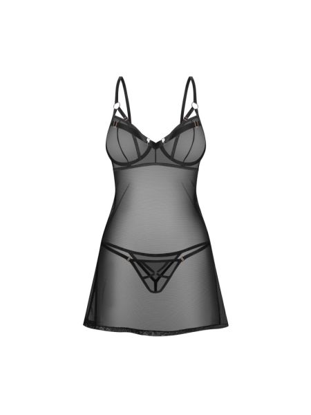 Сорочка Obsessive Euridia chemise & tanga XL/2XL