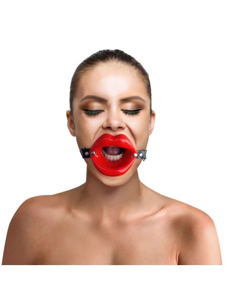 Кляп-розширювач у формі губ Art of Sex – Gag Lips, натуральна шкіра