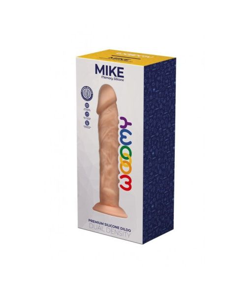 Силіконовий фалоімітатор Wooomy Mike, термореактивний, з присоскою, довжина 19,7 см, діаметр 4,2 см