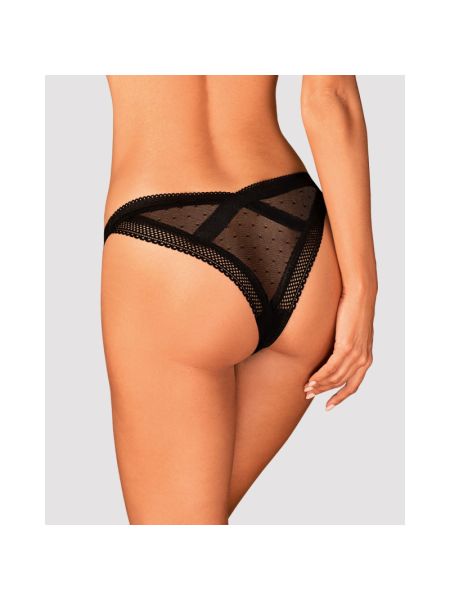 Мереживні трусики із заниженою талією Obsessive Estiqua panties XS/S, black